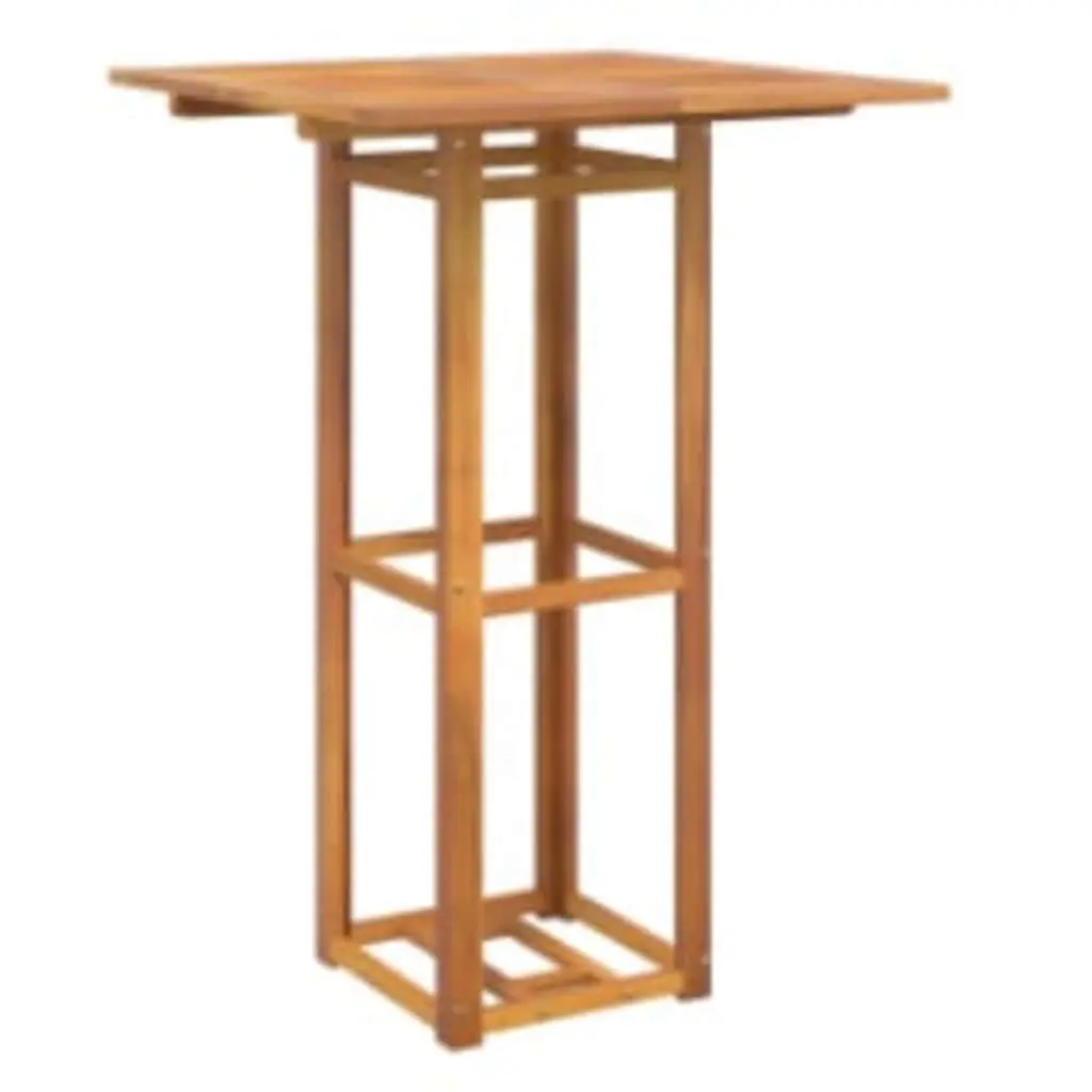 Bistro Table Solid Acacia Wood Slatted Top 75x75x110cm Brown