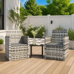 Durable 3 Piece Outdoor Lounge Set with Cushions