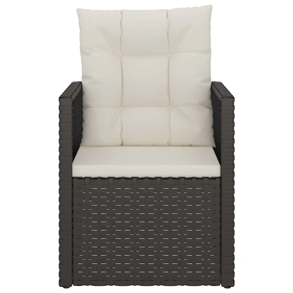 3 Piece Outdoor Lounge Set Poly Rattan Garden Furniture Black