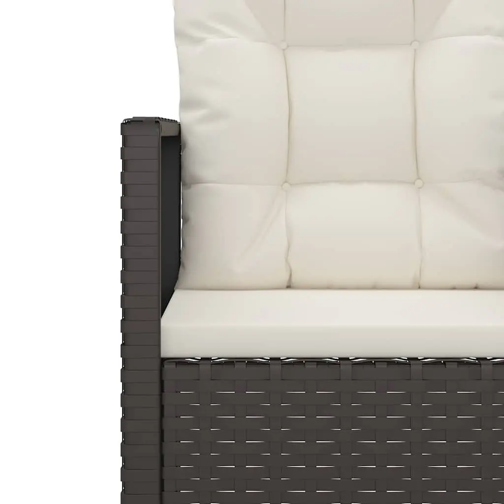 3 Piece Outdoor Lounge Set Poly Rattan Garden Furniture Black