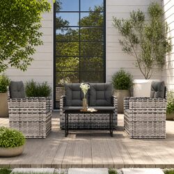 Versatile 4-Piece Lounge Set for Your Garden Retreat