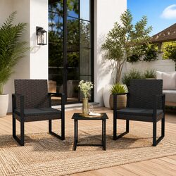 Practical 3 Piece Garden Lounge Set with Cushions for Outdoors
