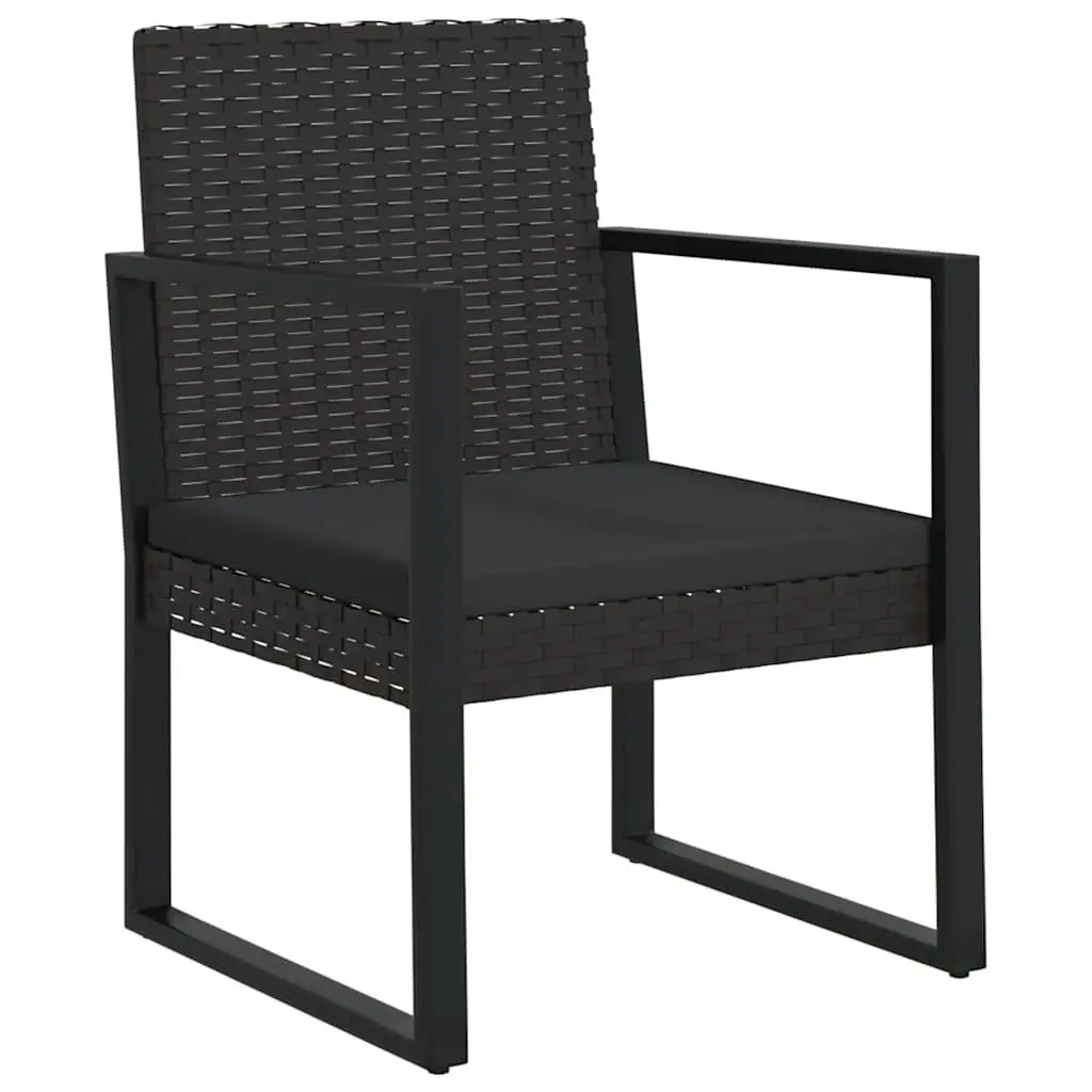 4 Piece Garden Lounge Set Poly Rattan Black Outdoor Patio Sofa with Cushions