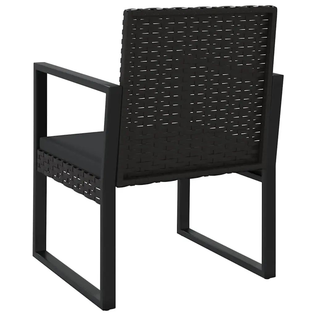 4 Piece Garden Lounge Set Poly Rattan Black Outdoor Patio Sofa with Cushions