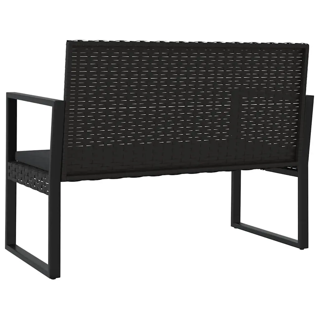 4 Piece Garden Lounge Set Poly Rattan Black Outdoor Patio Sofa with Cushions