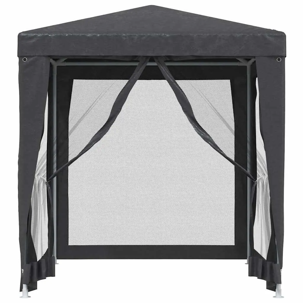 Party Tent Gazebo Heavy Duty Iron Frame 2x2m Anthracite Water-Resistant Roof Mesh Sidewalls