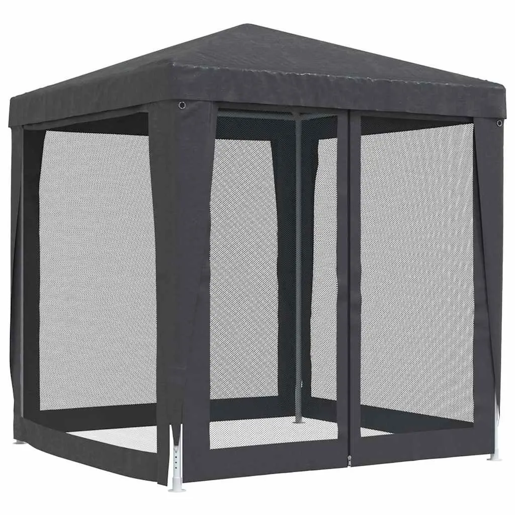 Party Tent Gazebo Heavy Duty Iron Frame 2x2m Anthracite Water-Resistant Roof Mesh Sidewalls