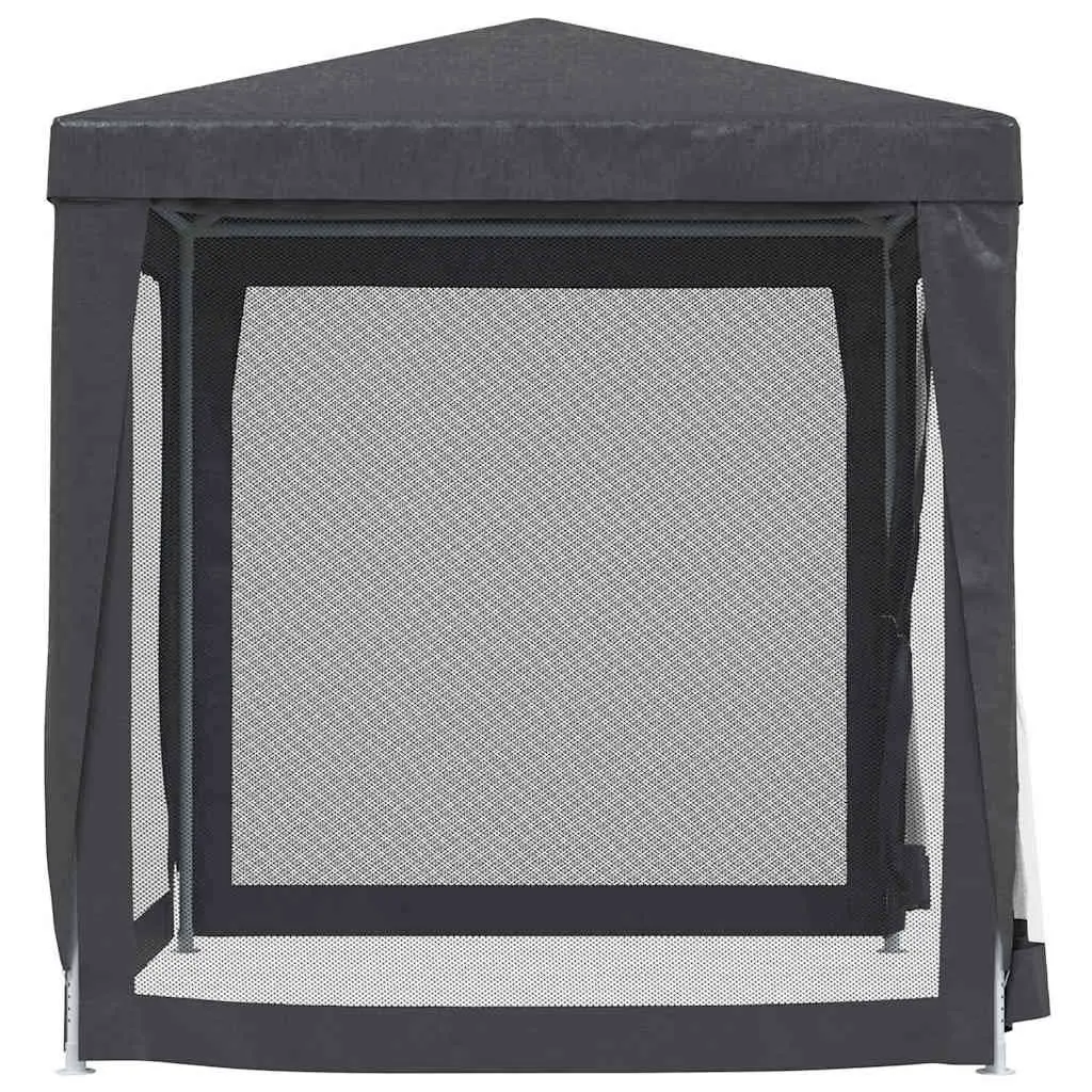Party Tent Gazebo Heavy Duty Iron Frame 2x2m Anthracite Water-Resistant Roof Mesh Sidewalls