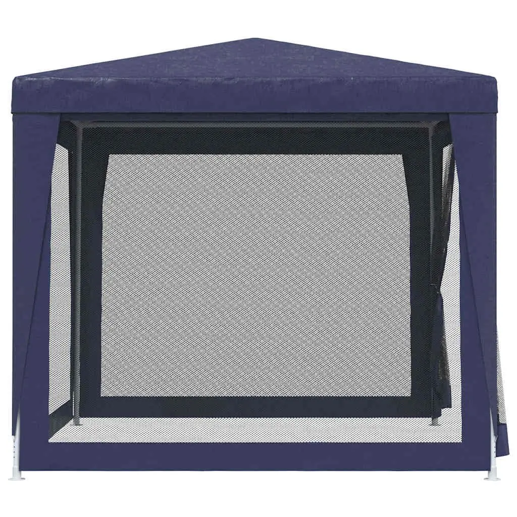 Party Tent Outdoor Gazebo 2.5x2.5m Blue Heavy Duty Iron Frame Water Resistant Roof with Mesh Sidewalls