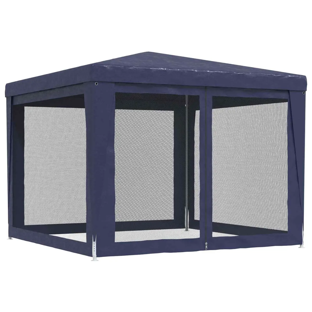 Party Tent Iron Frame 3x3m Blue Mesh Sidewalls Outdoor Gazebo Canopy Pavilion Shelter