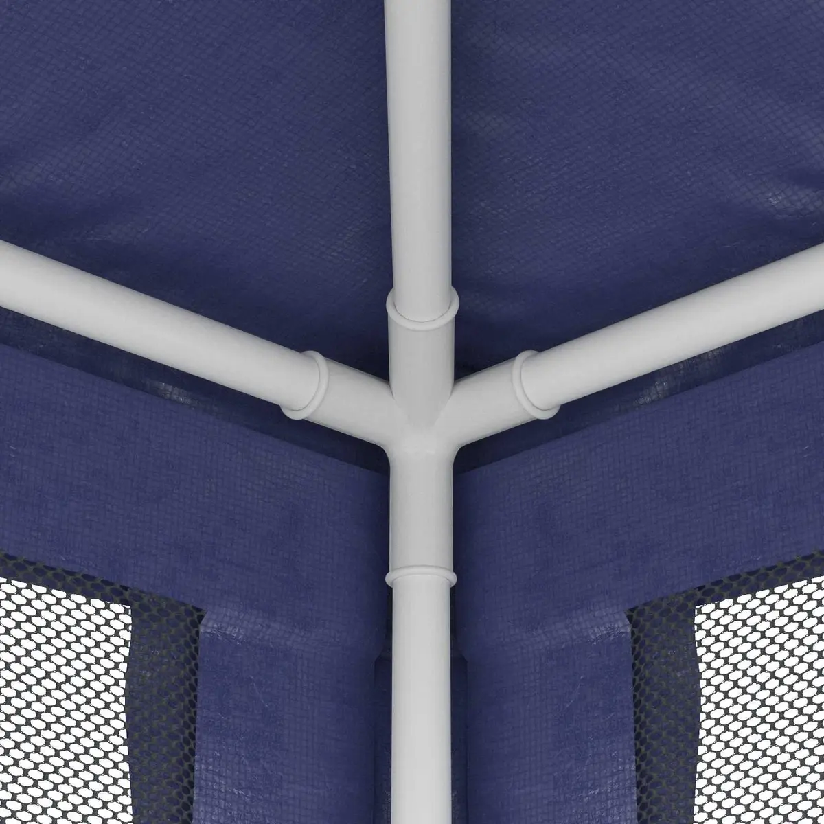 Party Tent Iron Frame 3x3m Blue Mesh Sidewalls Outdoor Gazebo Canopy Pavilion Shelter