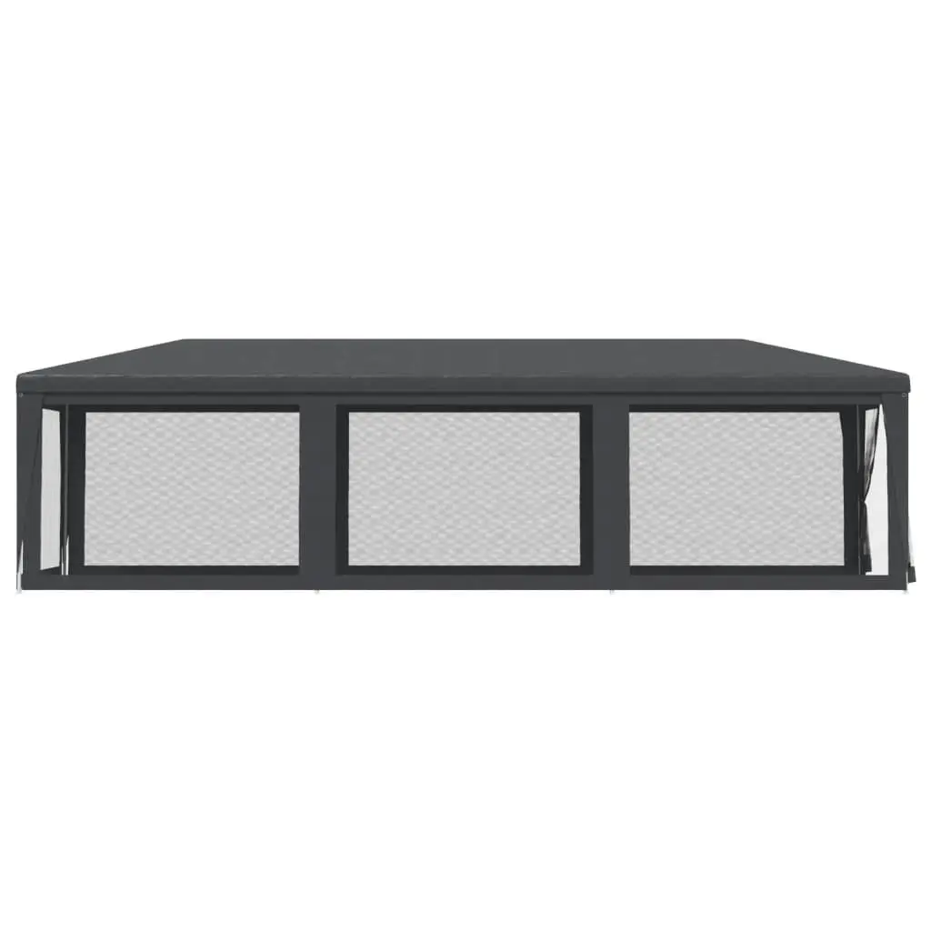 Party Tent Iron Frame 3x9m Water-Resistant HDPE Anthracite with 8 Mesh Sidewalls