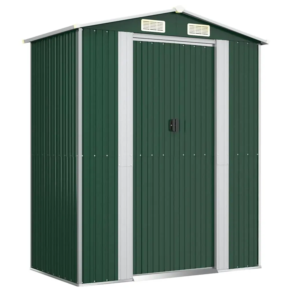 Garden Shed Galvanised Steel 192x108x223cm Green Outdoor Storage Tool House