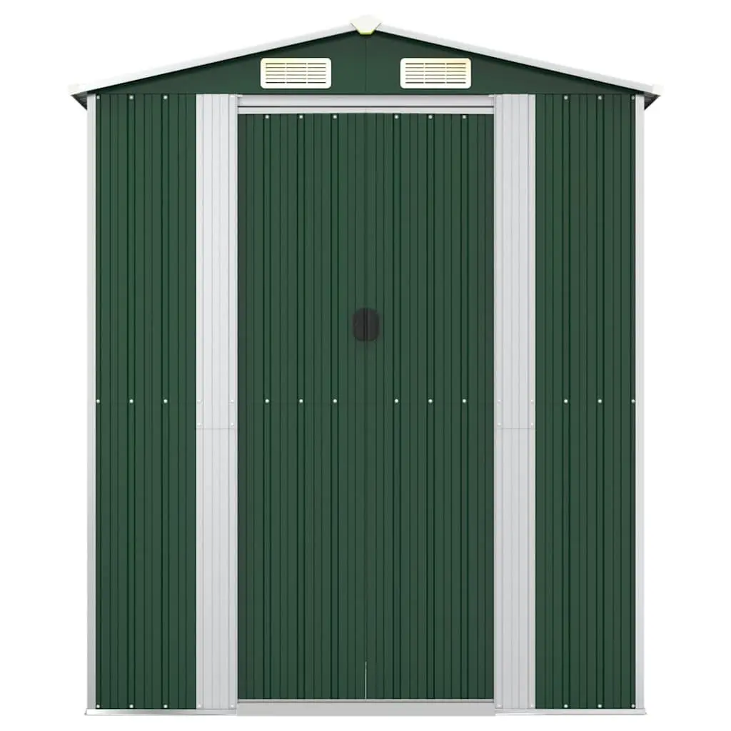 Garden Shed Galvanised Steel 192x108x223cm Green Outdoor Storage Tool House