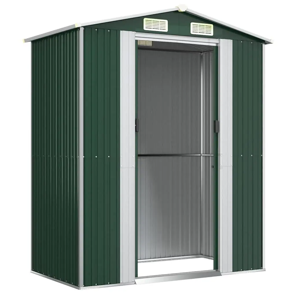 Garden Shed Galvanised Steel 192x108x223cm Green Outdoor Storage Tool House