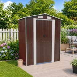 Practical Dark Brown Garden Shed for Everyday Use