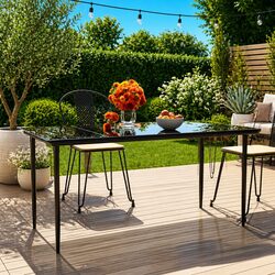 Versatile Black Garden Dining Table for Outdoor Gatherings