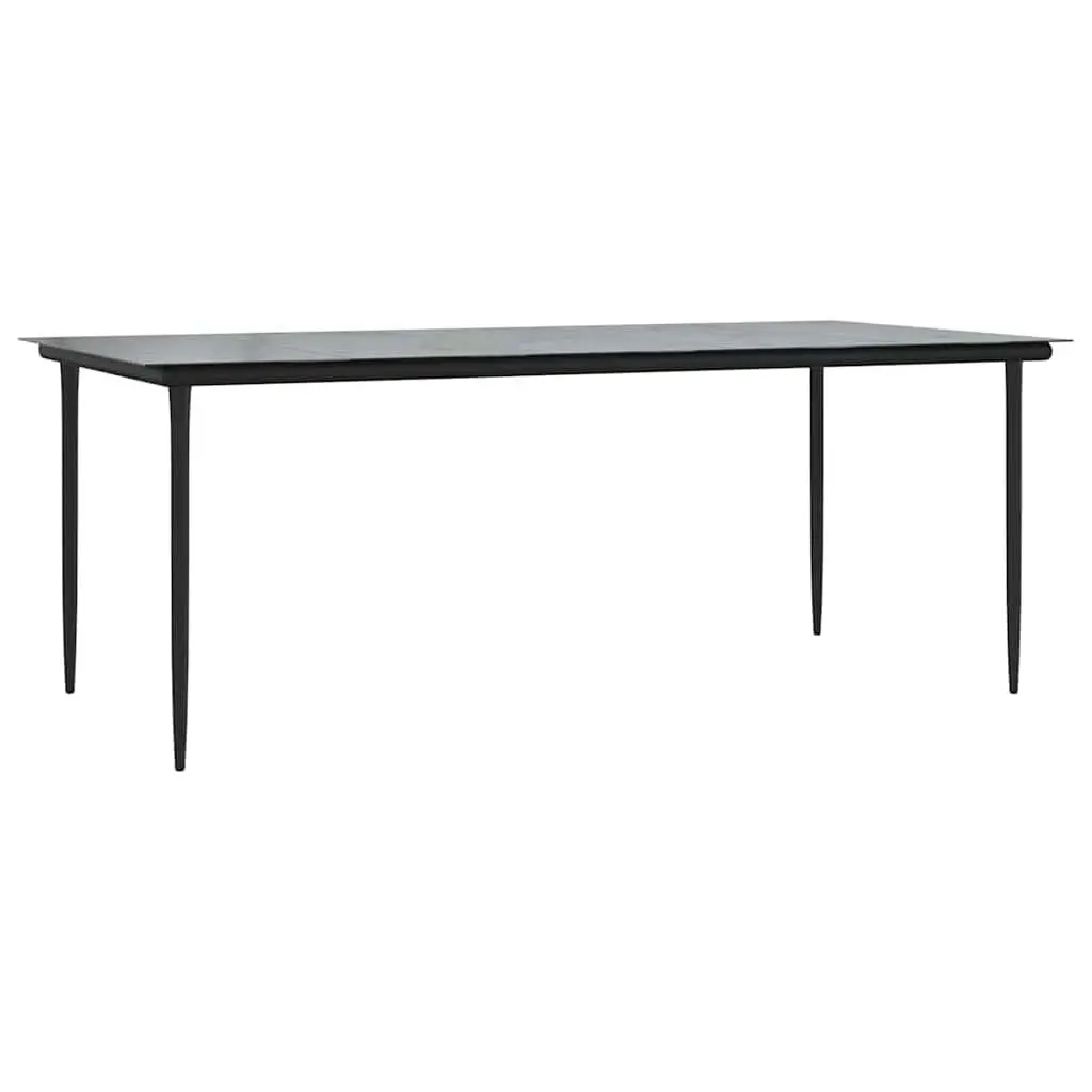 Black Garden Dining Table for Outdoor Use 200x100x74cm
