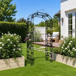 Functional Black Steel Garden Arch for Various Uses 116x45x240cm