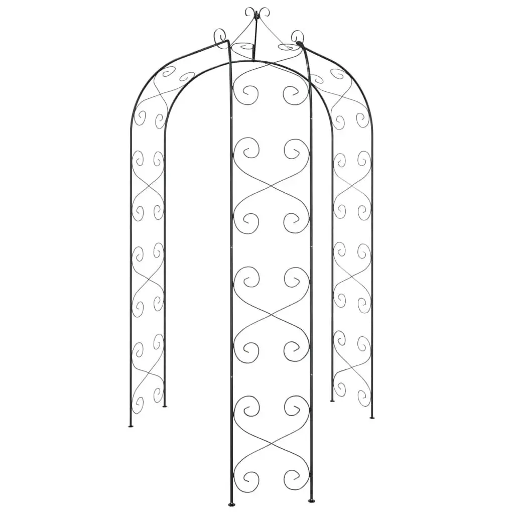 Garden Arch Steel 180x255cm Black Outdoor Pergola Trellis