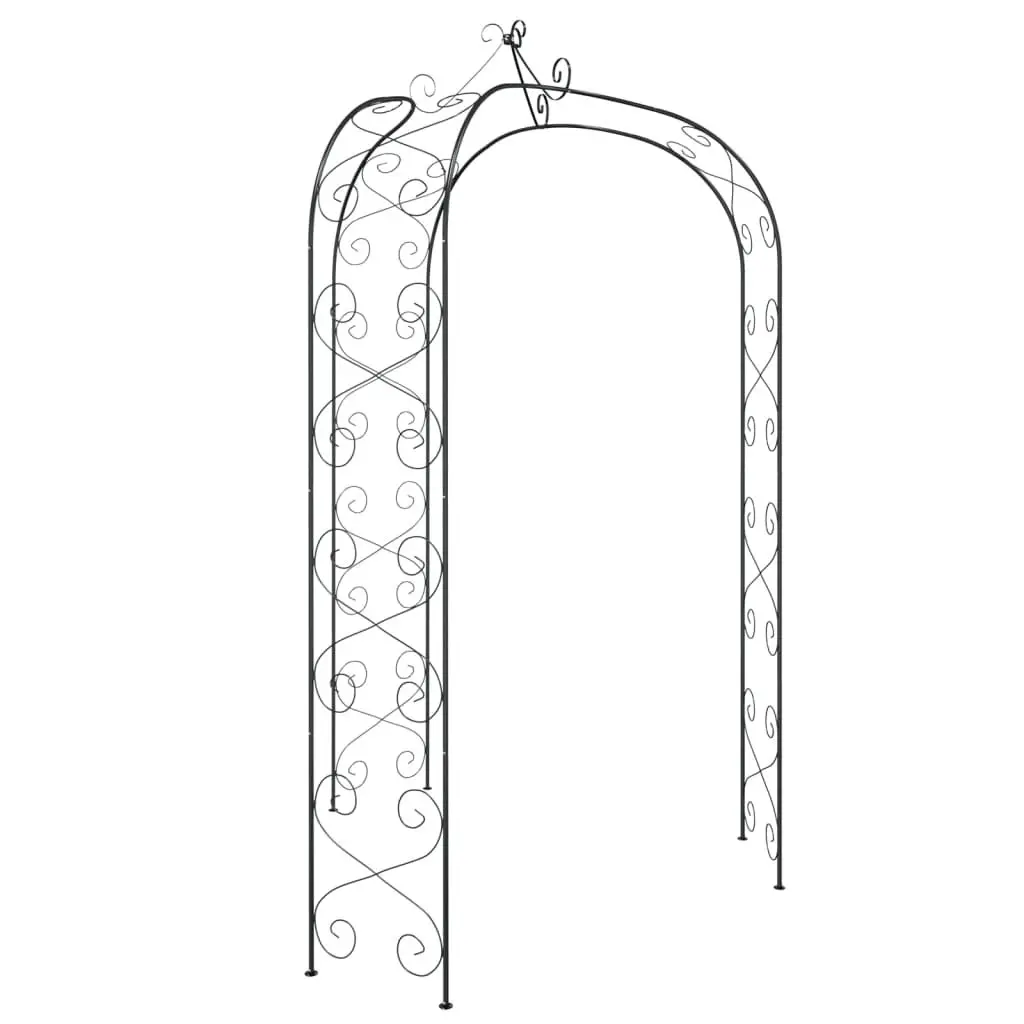 Garden Arch Steel 180x255cm Black Outdoor Pergola Trellis