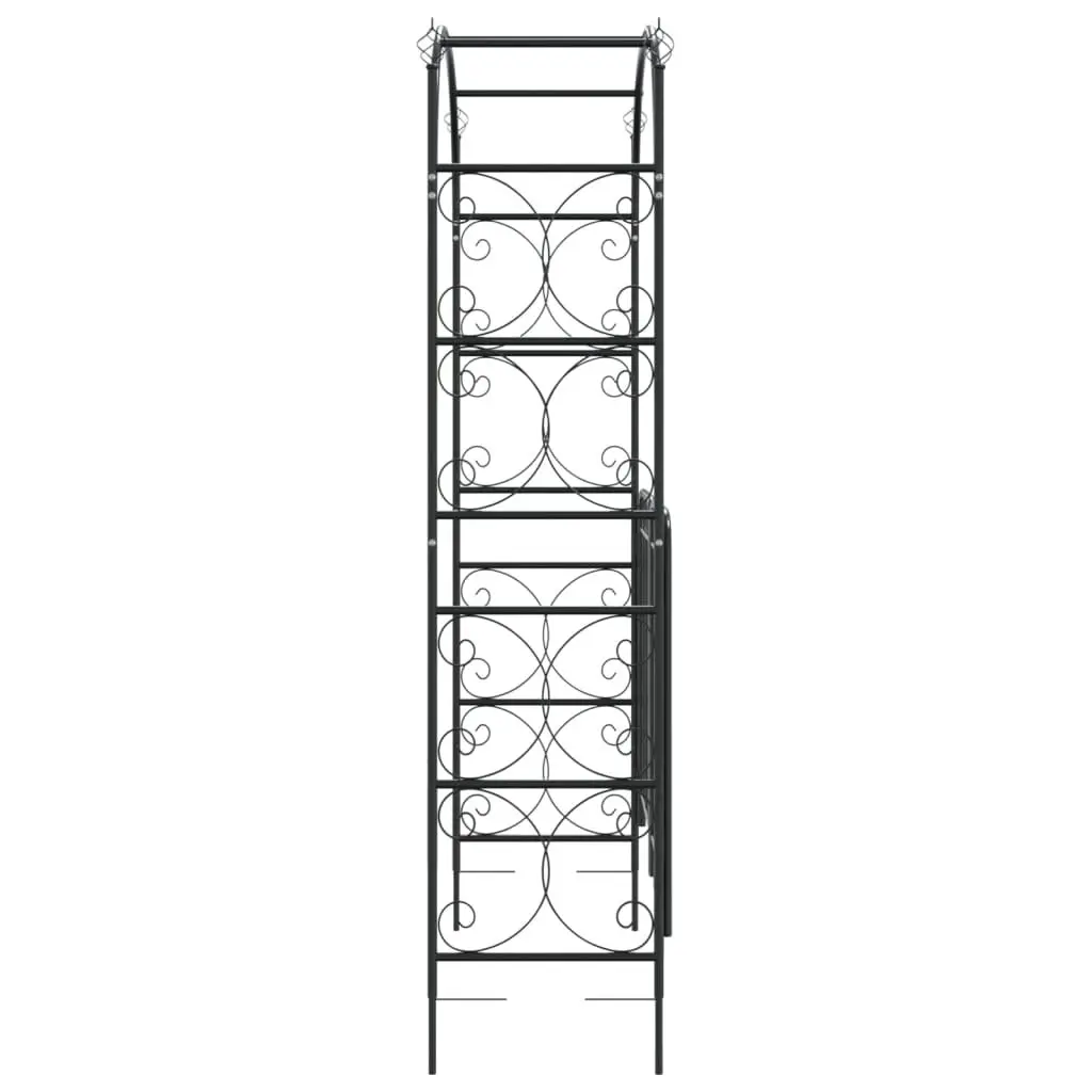 Garden Arch with Gate Steel 108x45x235cm Black