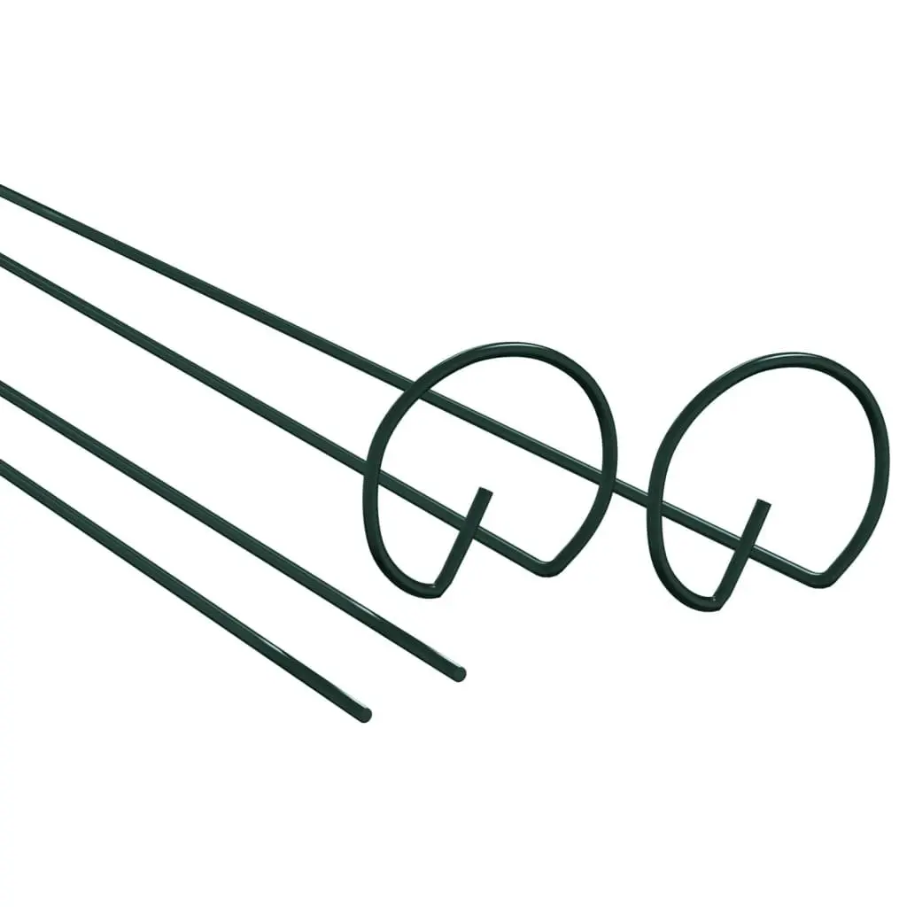 Garden Plant Stakes 20pcs Dark Green 40cm Steel Support Stake Climbing Plants