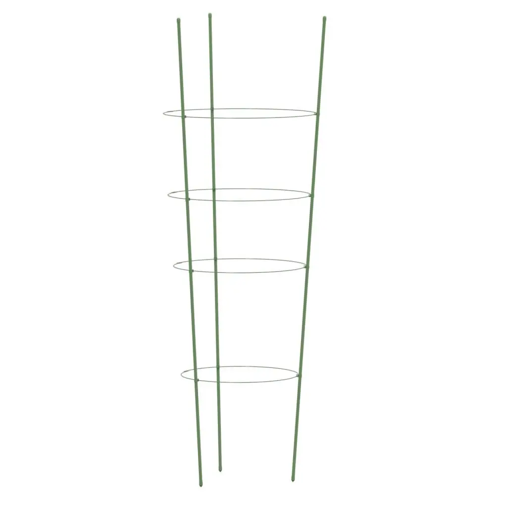 Plant Support Cage 90cm Green Steel Structure for Climbing Flowers Vegetables and Tomatoes 5 Pieces