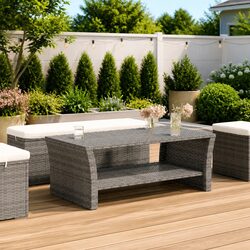 Practical Grey Coffee Table for Outdoor Use
