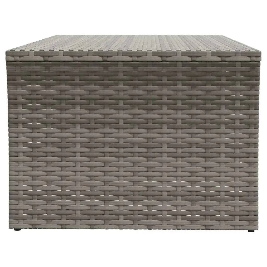 Coffee Table Poly Rattan Grey Outdoor Garden Patio with Storage Shelf 100 x 50 x 40 cm