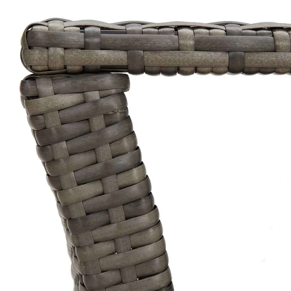 Coffee Table Poly Rattan Grey Outdoor Garden Patio with Storage Shelf 100 x 50 x 40 cm