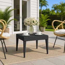 Practical Black Side Table for Living and Outdoor Spaces