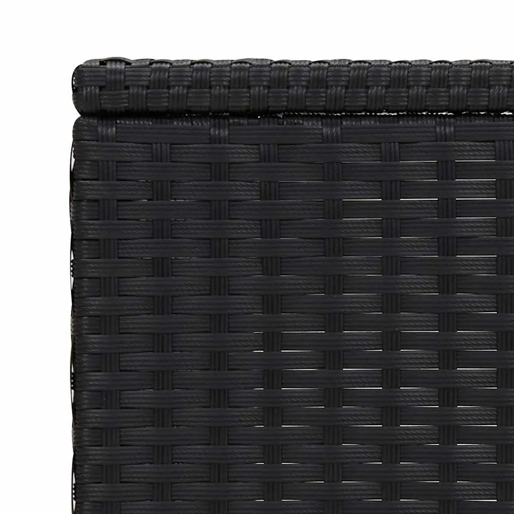 C-Shaped Side Table Poly Rattan 40x35x60cm Black Accent End Table Sofa
