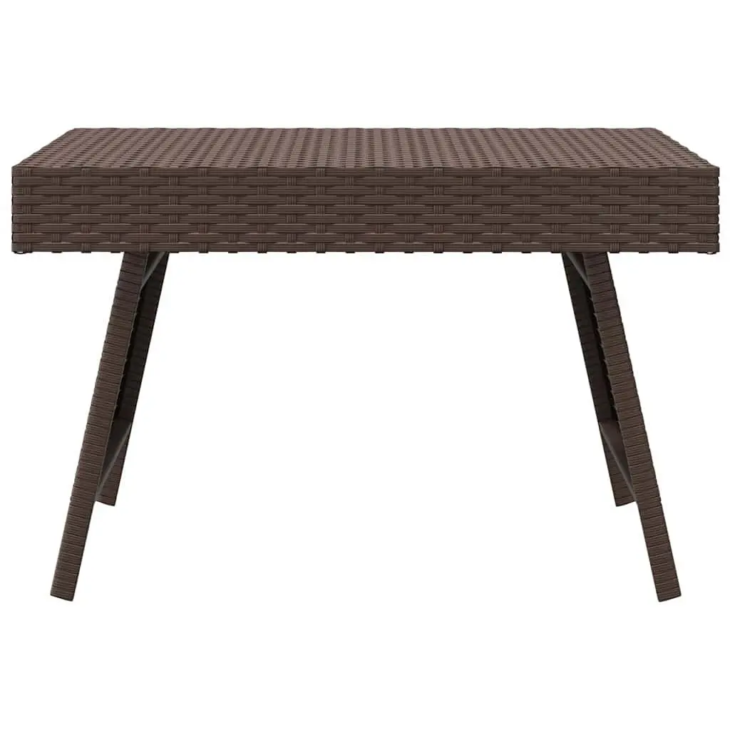 Foldable Side Table Poly Rattan 60 x 40 x 38 cm Brown