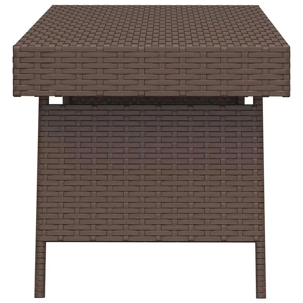 Foldable Side Table Poly Rattan 60 x 40 x 38 cm Brown