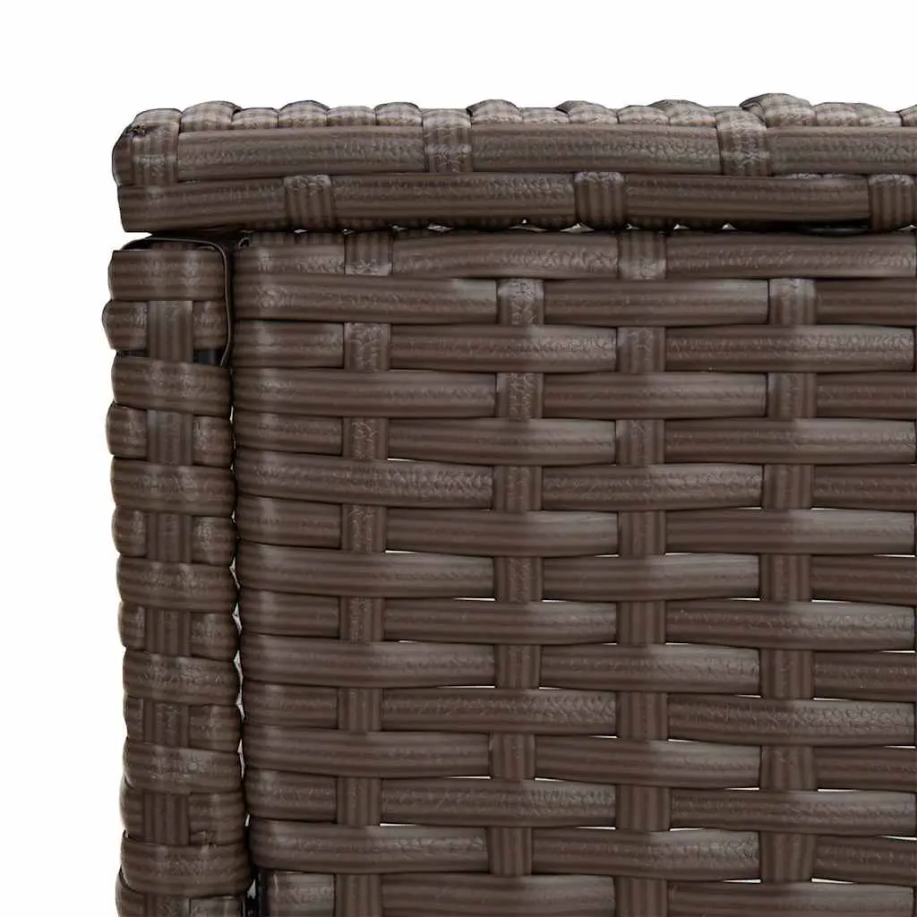 Nesting Tables 3 Piece Set Brown PE Rattan and Powder Coated Steel Frame Side Accent Tables