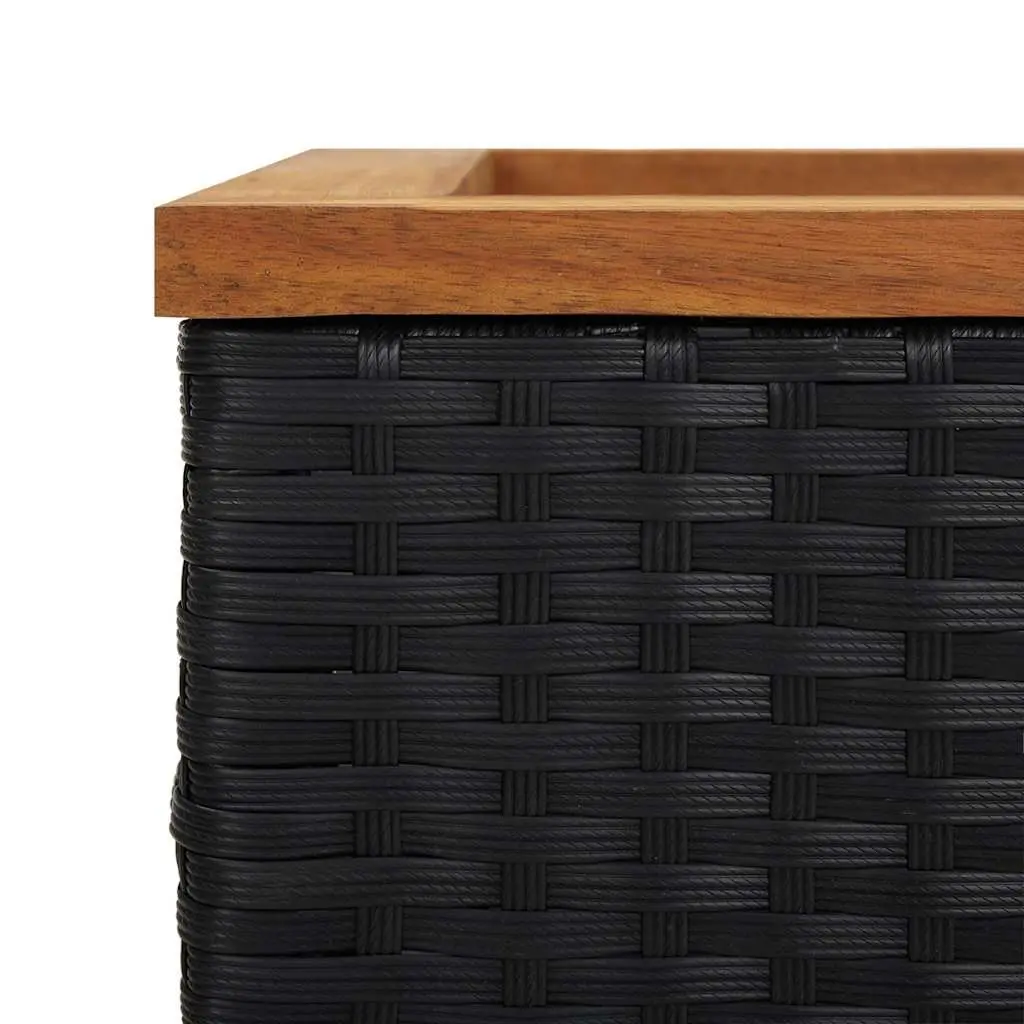 Poly Rattan Planter Black 40x40x40 cm Outdoor Garden Flower Pot