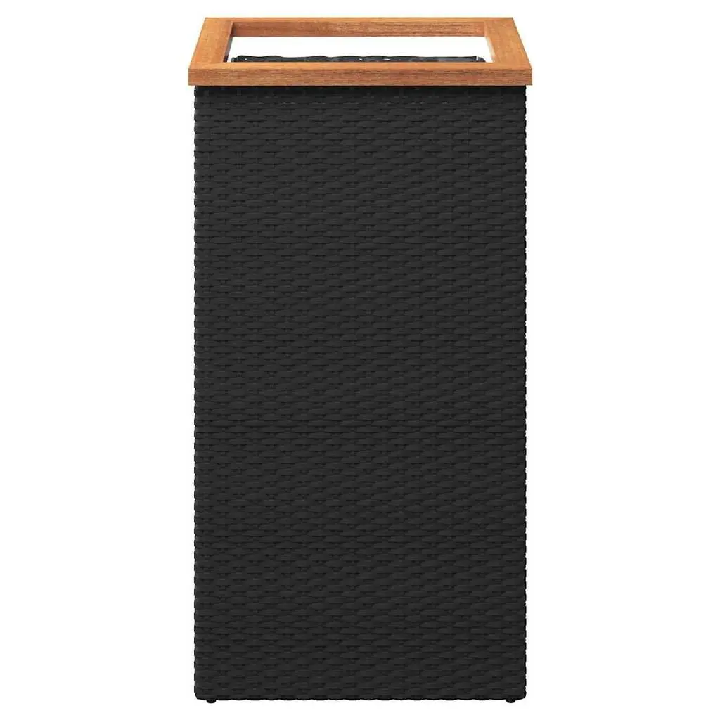 Planter Outdoor Raised Garden Bed Poly Rattan Black 40x40x80 cm