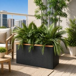 Practical Black Planter for Gardens and Patios