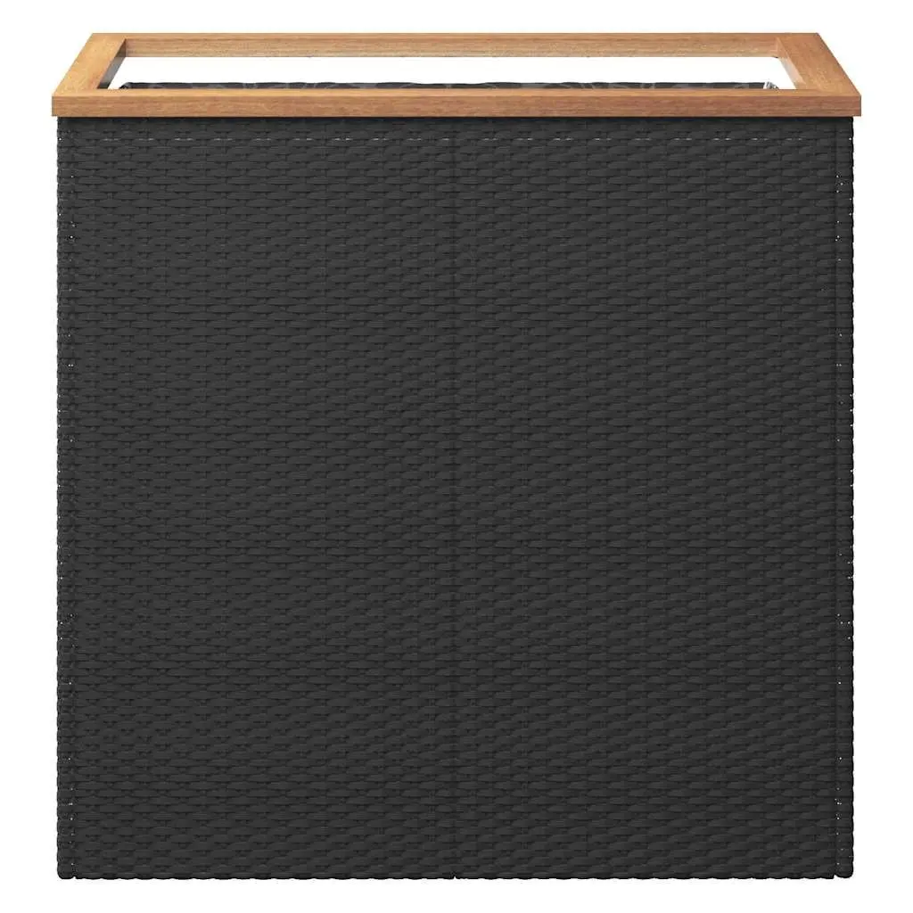 Poly Rattan Planter Black 80x40x80 cm Garden Raised Bed Outdoor Flower Pot Box