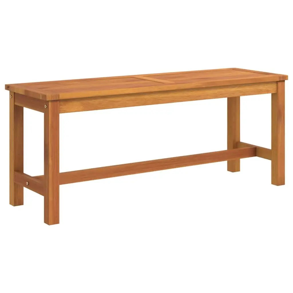 Solid Acacia Wood Garden Bench Sturdy Frame 110x35x45cm Brown