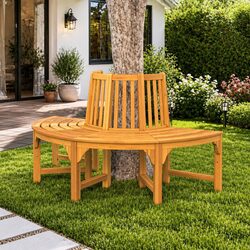 Half Round Tree Bench for Outdoor Spaces Ø160cm