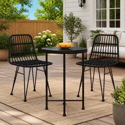Ideal Black Round Dining Table for Patios and Gardens