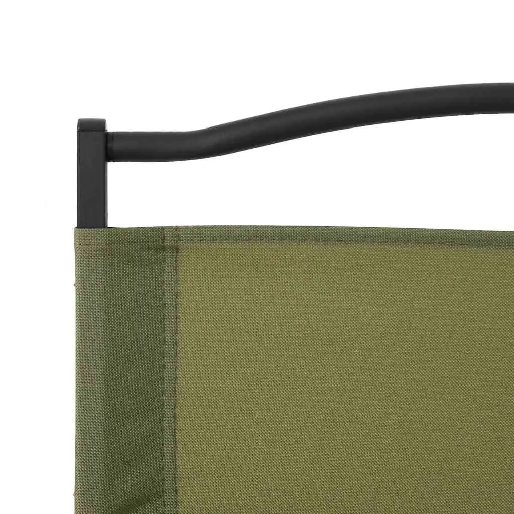 Folding Portable Camping Chair Powder-coated Steel Green Oxford Fabric 2 Piece