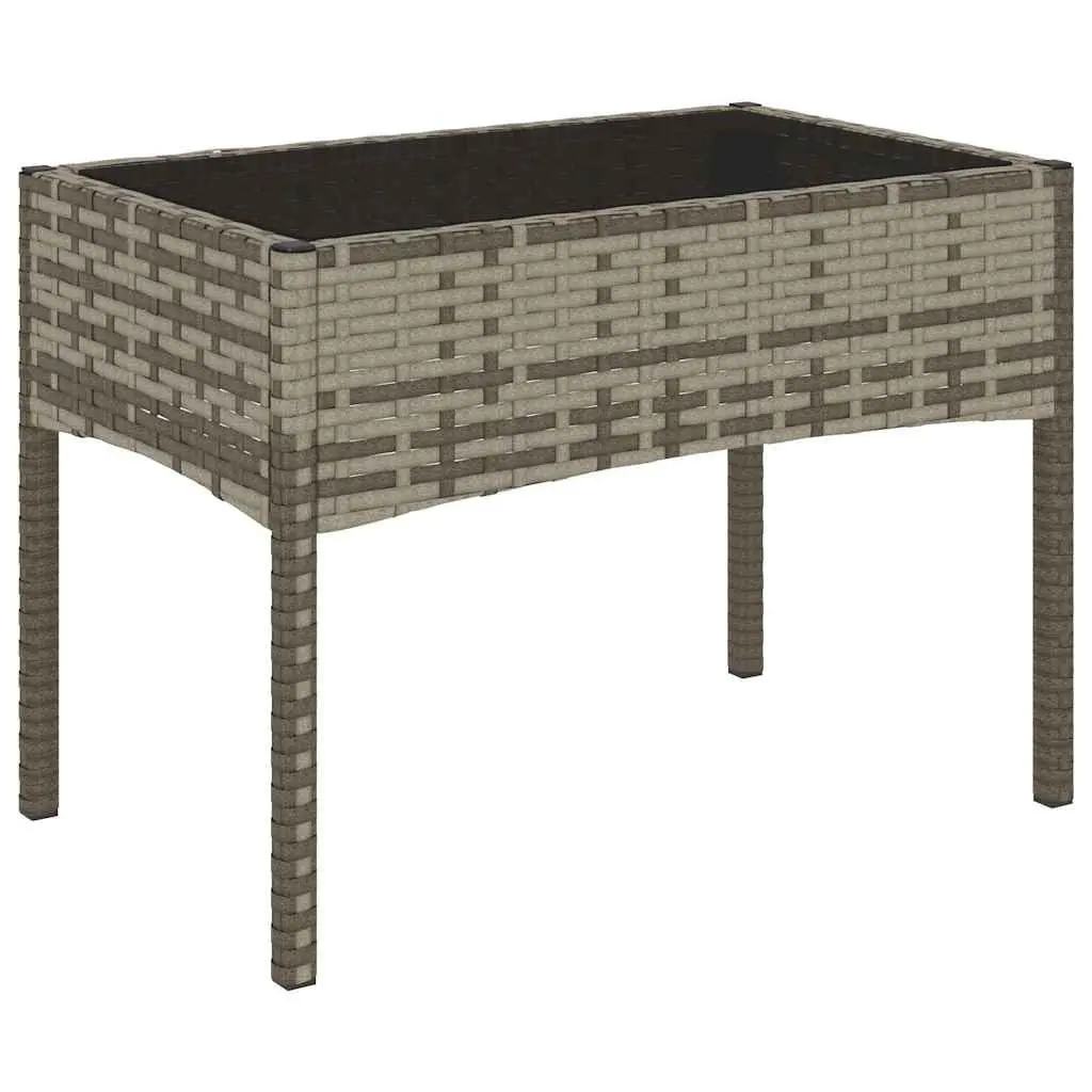 Garden Lounge Set 4 Piece Poly Rattan Outdoor Furniture Grey with Cushions