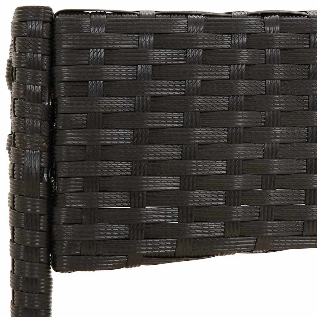 Garden Lounge Set Poly Rattan 4 Piece Outdoor Furniture Black with Cushions