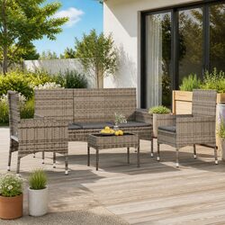 4-Piece Outdoor Lounge Set with Coffee Table