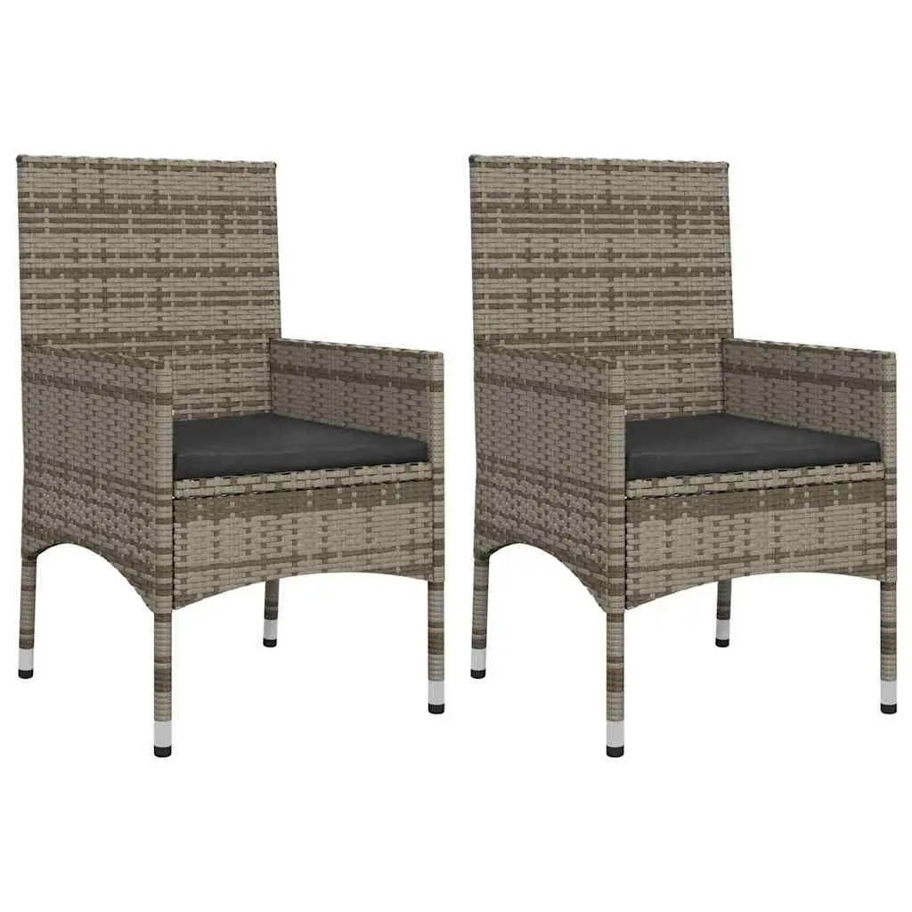 Garden Lounge Set 4 Piece Poly Rattan Outdoor Furniture Grey with Cushions