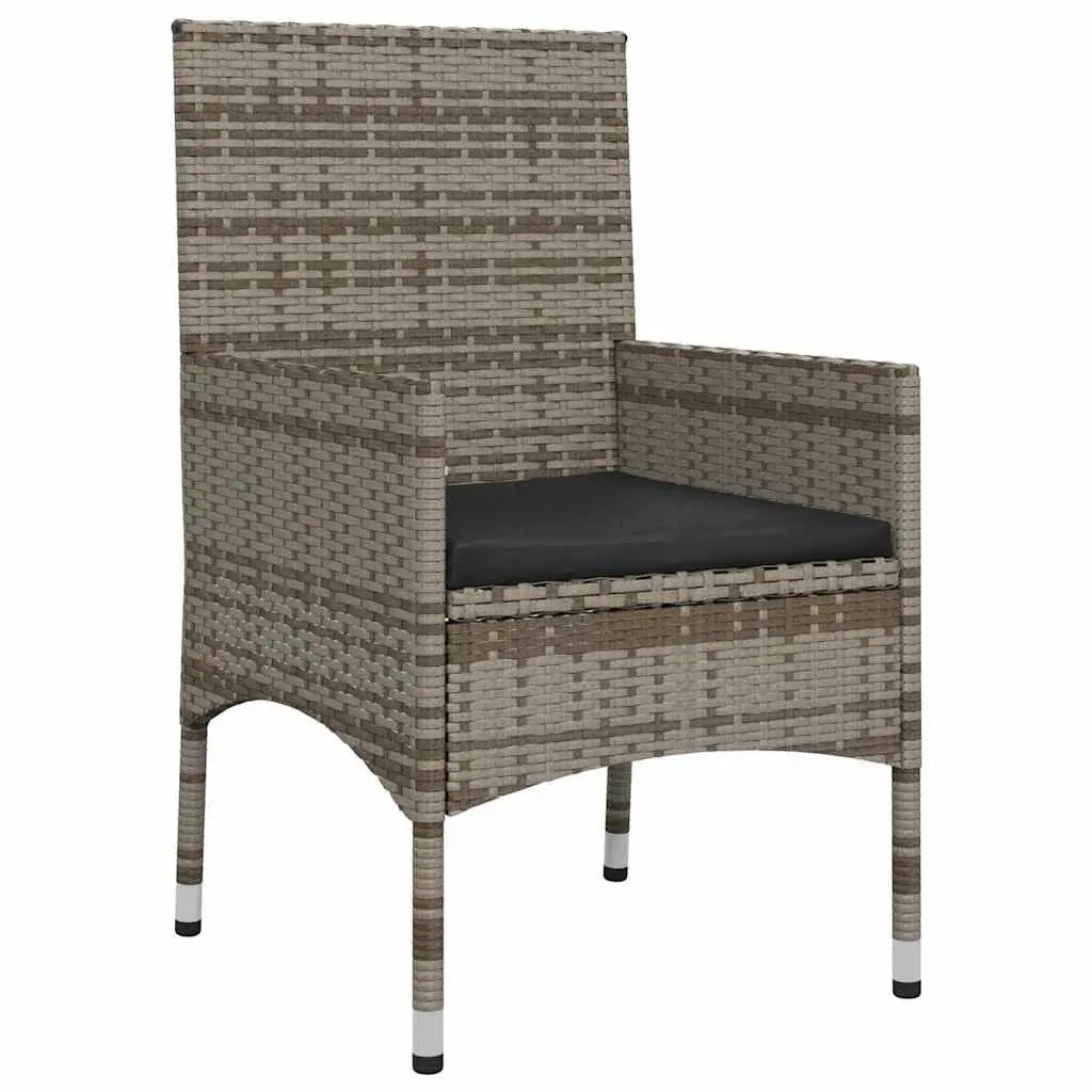 Garden Lounge Set 4 Piece Poly Rattan Outdoor Furniture Grey with Cushions