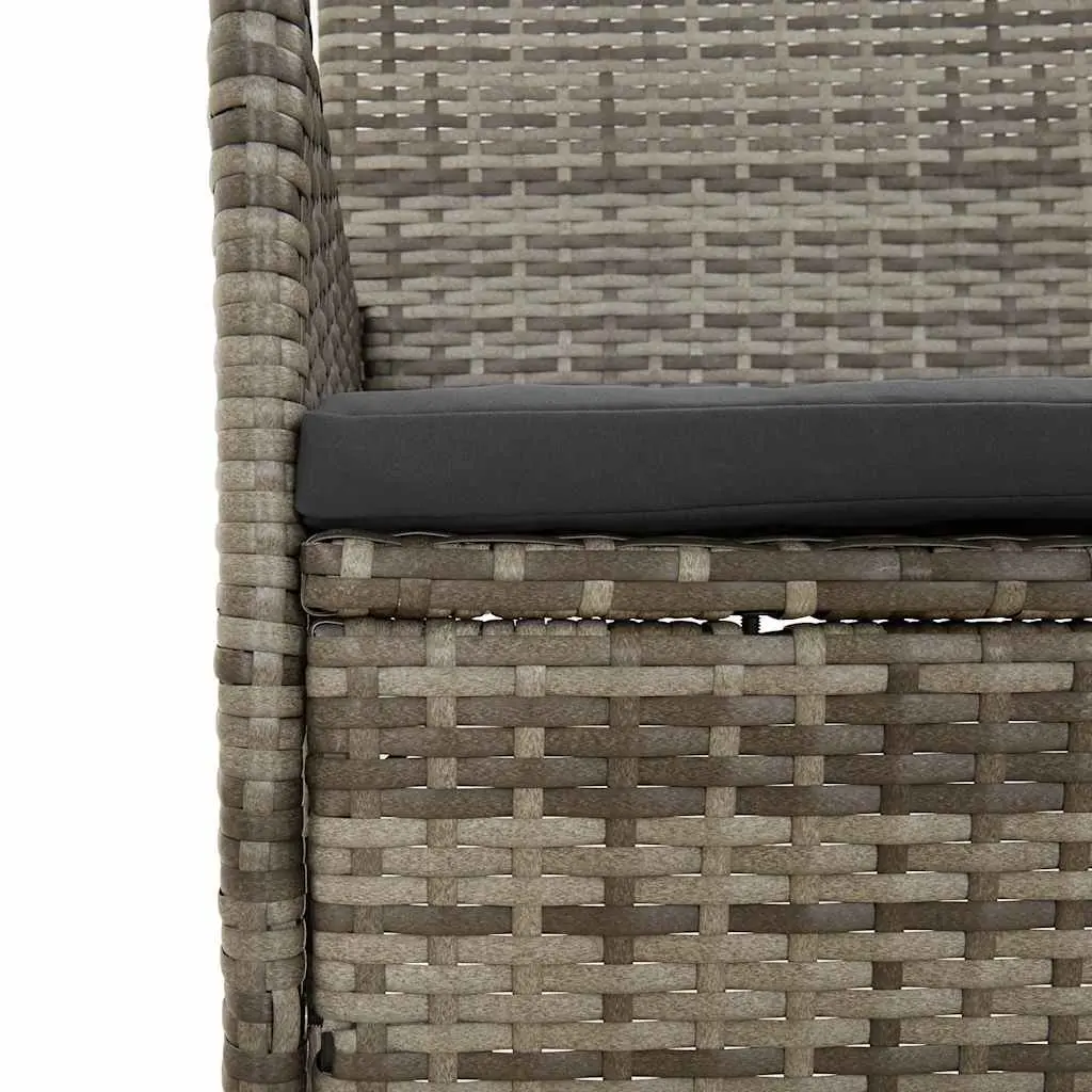 Garden Lounge Set 4 Piece Poly Rattan Outdoor Furniture Grey with Cushions